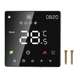 3A Digital Thermostat with LCD Display Smart Programmable Thermostat with Touchscreen Hydronic Boiler Thermostat AC 90V‑240V Without WiFi