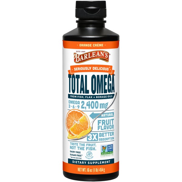 Barlean's Total Omega 3 6 9 Liquid Fish Oil Supplement