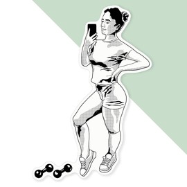 Azeeda 'Body Shape' White Premium Vinyl Decal Sticker – Waterproof, Durable & Easy to Apply - Ideal for Car Bumpers, Windows, Bins and More (DW00165148)