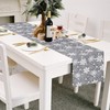 Silver Snowflake Table Runner, 27*275cm/11*108inch Glitter Xmas Long Table Runner