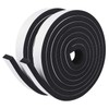 fowong Foam Tape, 2 Rolls 12 mm(W) x 10 mm(T) Total 4M Long, Draught Excluder for Windows and Doors, Door Draft Excluder Strip, Window and Door Soundproofing, Anti-Collision, Gap Sealing, Black
