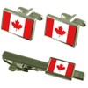 Canada Flag Cufflinks Ties Matching Same Fabric Box Set