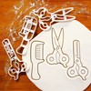 Set of 3 Hairdresser Theme Cookie Cutters (Cutting Scissors, Thinning