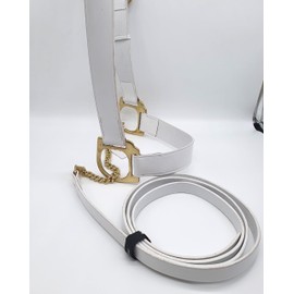 Leather Adjustable Horse show Halter White with Chain lead X-Full, Full, Cob, Pony, Shetland, Mini Shetland (COB)