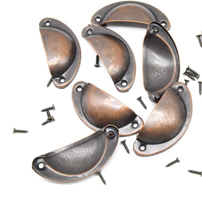 Ruidee 12 Picecs Shell Cup Handles Vintage Half Moon Drawer