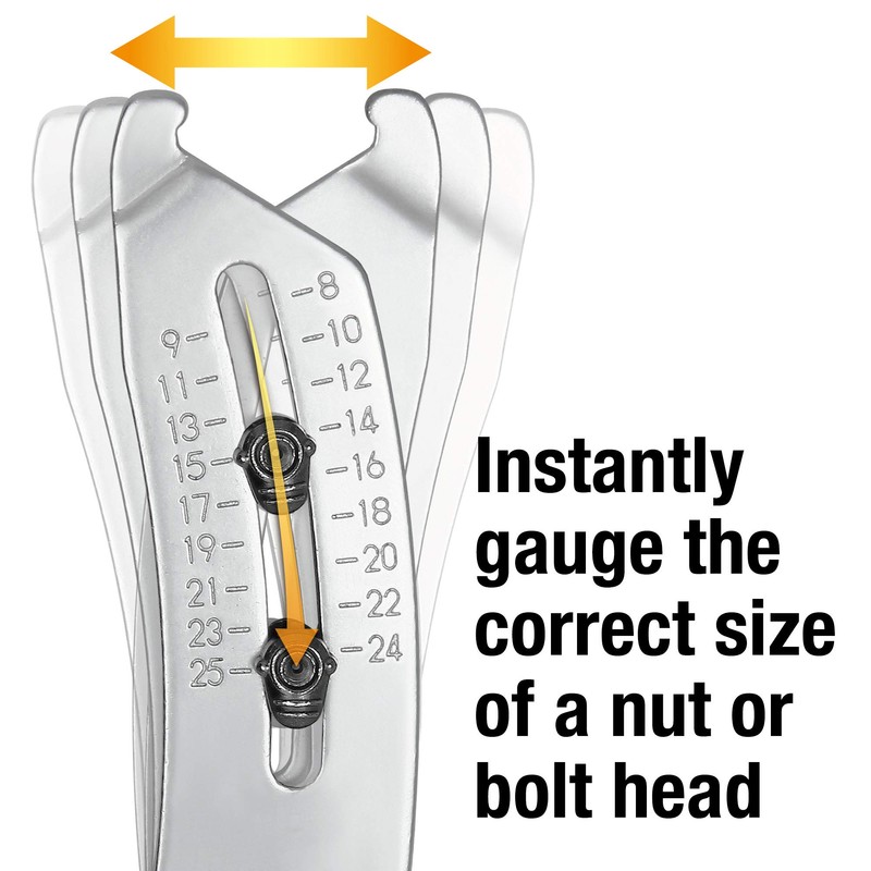 Tradespro Nut and Bolt Head Sizer, Gauge 5/16" - 1"