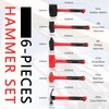 C&T 6-Piece Hammer Set, Fiberglass Handle & Mallet Set, Metal