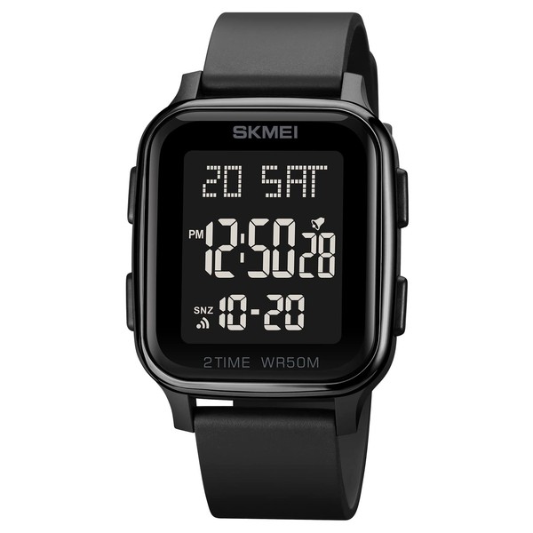 Datirzyx Digital Watch, Men's Soft Band, Waterproof Watch, Cool Digital