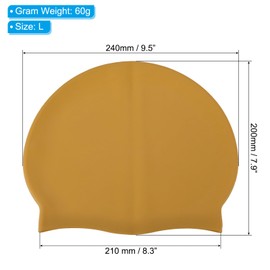 PATIKIL Silicone Swim Cap, 2 Pcs Waterproof Swimming Hat Non-Slip Adult Swimming Caps for Women and Men Swim Training Racing, Gold