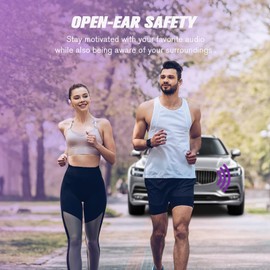 Out of Ear Open Ear Headphones Outside The Ear Wireless Ear Hanging Bluetooth Headset Over The Ear Open Ear Buds Earbuds Outside The Ear Headphones Bone Air Conduction Earbuds Purple