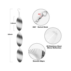 Bird Deterrents for Outside，bird Deterrent for Patio，garden Decor，keep Eagles, Ducks, Seabirds, Woodpeckers, and Seagulls Away from The Courtyard Terrace Farm (Silver Fishbone)