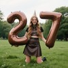 40 Inch Dark Brown Balloon Number 7 First Birthday Jumbo