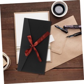 Gatuida 10Pcs Bowknot Envelope Elegant Festival Invitation Cover Vintage Design Black Cardstock Decorative Letter Envelopes for Special Occasions