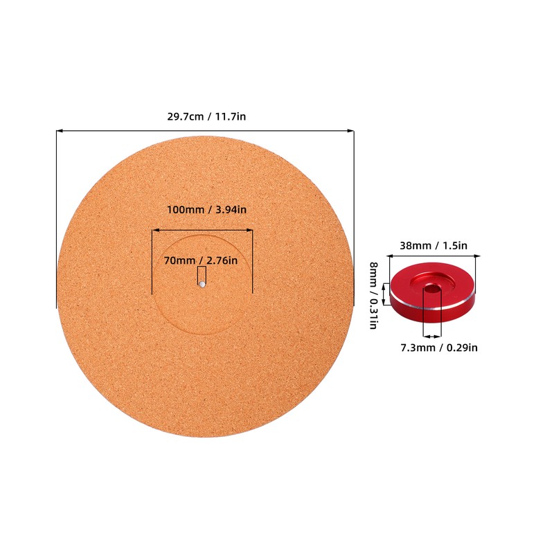 Cork Turntable Mat Vinyl Record Non Shake Slipmat Adapter Phonograph