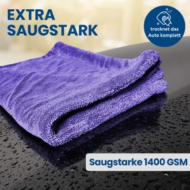 Ivality® Car Drying Cloth XXL 80 x 50 cm Ultra Absorbent 1400 GSM Motorcycle Twisted Towel Microfibre Cloth - Lint-Free & Paint-Gentle Microfibre Cloth Car Care & Car Care