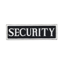Security Lettering White Iron-On or Sew On Patch for Clothes Embroidered Iron-On Patch Applique Doorman Patch Size 11.6 x 3.5 cm