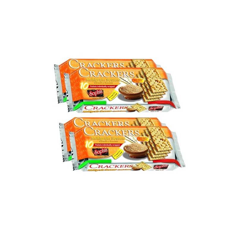 Sophia Cracker Italian Sesame 8.8oz (4-pack) | Rustic Sesame Crackers