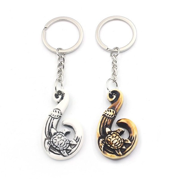 [49ers] Hawaii Keychain Souvenir Fish Hook Sea Turtle Manaiacalani Set