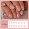 24 Stück Hochglanz Milchig & Pink Mandelform Press-On Nägel –