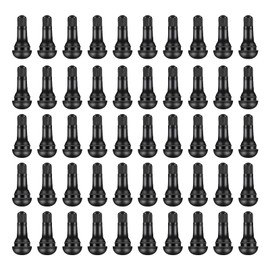 HUAZIZ Pack of 50 Rubber Valves TR414, Tyre Valve Black, Car Rubber Valve, Tyre Car Valve, Rubber Valve, Rim Valves Snap-in Rubber Valves