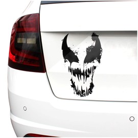 Finest Folia Skull Alien Monster Sticker Car Boat Motorcycle Caravan Decor K078 (Glossy Black, 28 x 18 cm)