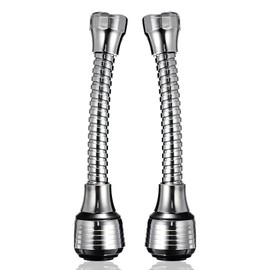 2 pezzi prolunga rubinetto girevole a 360°, rubinetto flessibile in metallo, tubo di prolunga girevole per lavandino, cucina, bagno, rubinetto per lavello e lavabo