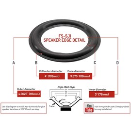 Infinity 5 Inch Foam Speaker Repair Kit FSK-5Ji (Pair)