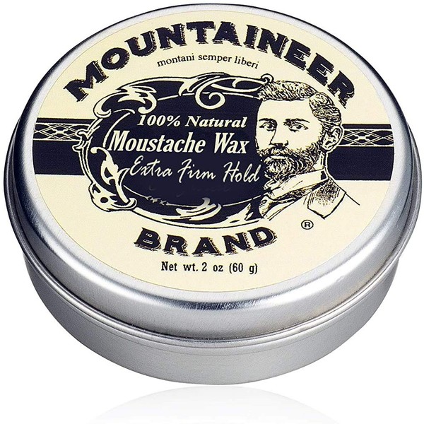 Mustache Wax by Mountaineer Brand (2oz) | All-Natural Beeswax and Plant-Based Oils for Moustache | No Petroleum Chemicals (Extra Firm Unscented)