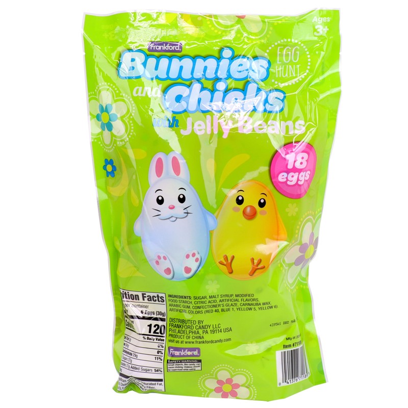 Frankford 18 Count Prefilled Plastic Eggs with Candy Jelly Beans-