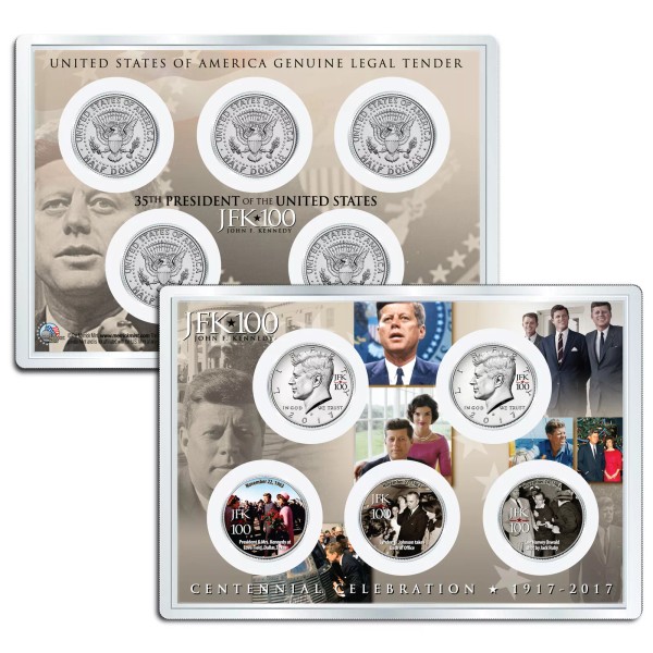 JOHN F KENNEDY JFK100 Birthday 2017 JFK Half Dollar 5-Coin
