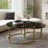 WiberWi Round Coffee Table Nesting Tables Set of 2, Large
