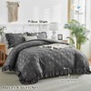 Tufted Ruffle Duvet Cover Set King Size, 3 Pieces Vintage