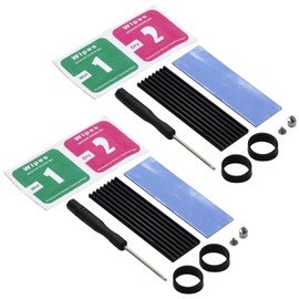 Audio Fan M.2 2280 Nvme SSD Heatsink Cooler Alloy Aluminum Heatsink with Mounting Screws with Driver Kit 1mm Thermal Pad for Laptop Black 2 Sets