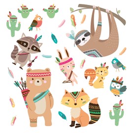 Little Deco DL363 Wall Sticker Animals Children's Room Colourful