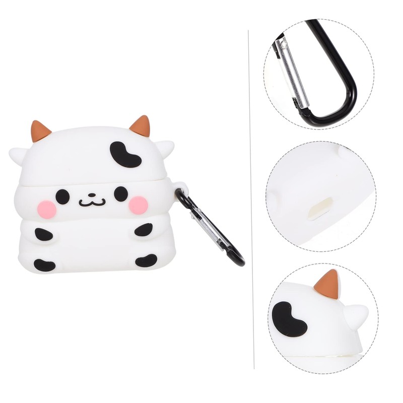 LABRIMP 1pc Cute Cartoon Cow Earphone Storage Case for Lightweight