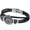JewelryWe Men's Bracelet, Braided Hoop, Royal Flush Poker Cards, Alloy