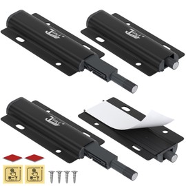Push to Open Jiayi 4 Pieces Magnetic Sliding Door Lock Heavy Duty Touch Door Lock Push Open Cabinet Hardware for Cabinets, Cabinets, Wall Cabinets, Magnetic Sliding Door Lock