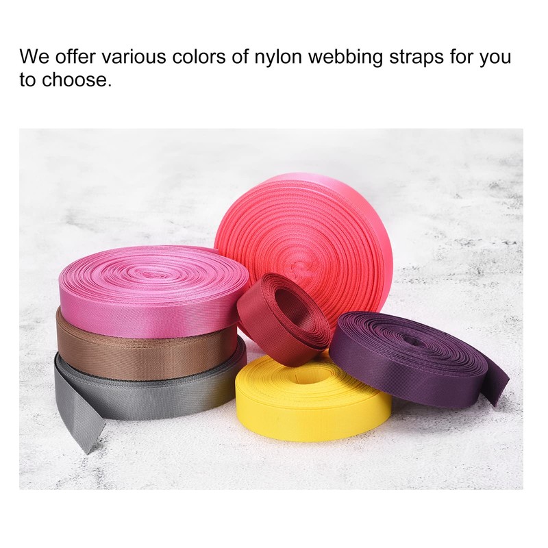 Flat Nylon Webbing Strap 1 Inch 15 Yards Yellow for