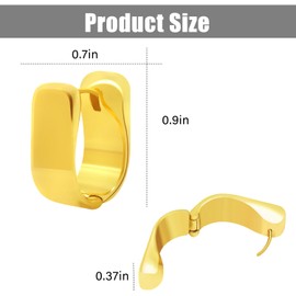 Chunky Gold Earrings For Women,Hoop Earrings Women,Lightweight Hypoallergenic Gold Hoops Earrings For Women,Hoop Earrings Fashion Gift Jewelry For Women (EDMT)