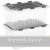 Superio Clear Storage Container with Lid, 35 Quart, Hinged Lid