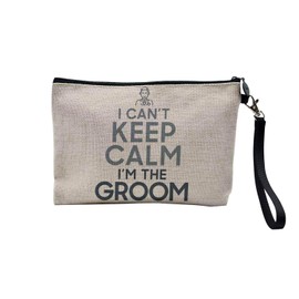 Canvas Bag - Keep Calm Parody England UK Collection - Linen Look Canvas Cosmetic Bag - Toiletry Bag - Purse, groom, Cosmetic bag
