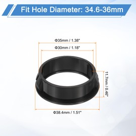 uxcell 4 Pcs Cable Snap Bushing Grommet, 1-3/8" Mounting Dia Black Round Nylon Snap in Cable Grommet Protector, Plastic Cable Hole Grommets for Wiring