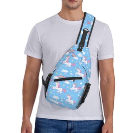 Cuczpau Crossbody Bags For Women Men Cute Unicorn Sling Backpack Chest Shoulder Bag Gym Cycling Travel Hiking Daypack