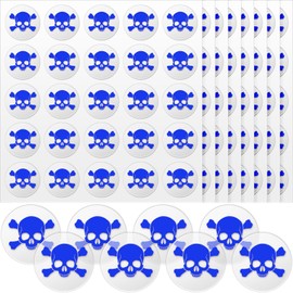 Skull Helmet Award Decals Youth Football Baseball Helmet Stickers 1-1/8'' Vinyl Football Helmet Stickers Self Adhesive Baseball Hockey Softball Lacrosse Stickers (Clear Print Blue, 8 Sheets)