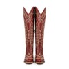 Atuelang Red Cowboy Boots for Women Knee High Wide Calf