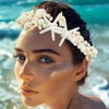 Zoestar Starfish Headband Pearl Bridal Headpiece Shell Beads Headband Beach