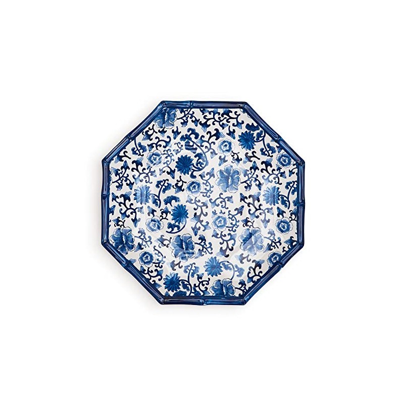 Two's Company Set of 4 Chinoiserie Touch Octagonal Dinner Plate