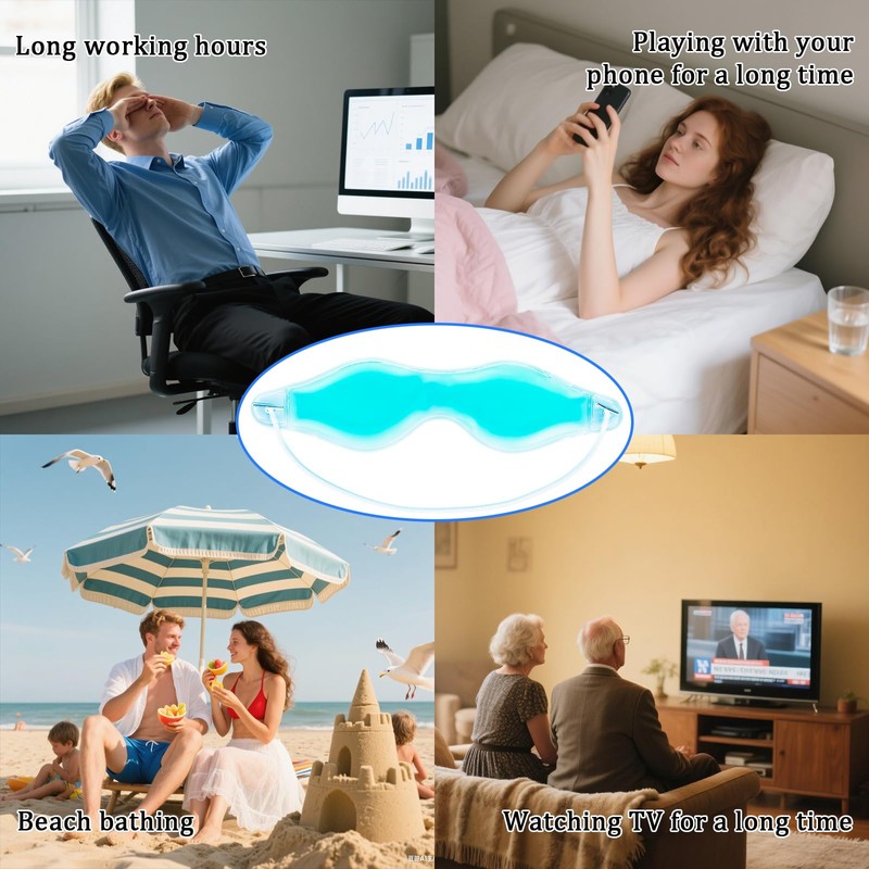 Cooling Gel Eye Mask, 2 Pack Gel Cold Pack for