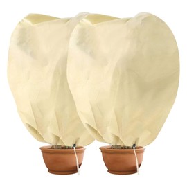 Hydrogarden Winter Plant Fleece Frost Protection Plant Protection Cover Plant Warming Jackets Blanket,Medium (100x80cm) -Beige- 2 Pack
