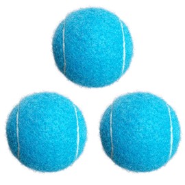 HPWFHPLF Tennis Balls, 3 Pack Practice Tennis Balls for Beginners, Training Playing Tennis Balls for Pet Dogs (Blue)